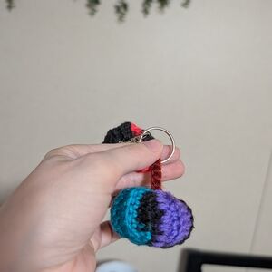 Haunted Pumpkin Crochet Keychain